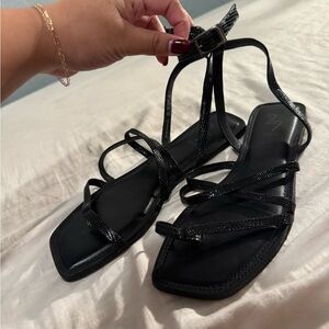 27 EDIT Black Strappy Sandals